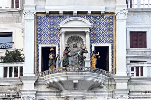 Virgin Prints: La Processione dei Magi led by an angel with an trumpet cicular the statue of