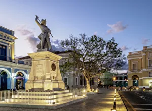 La Vigia Square at dusk, Matanzas, Matanzas Province, Cuba