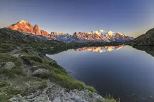 Aguille Verte Gallery: Lac de Chesery at sunset. Haute Savoie France Europe