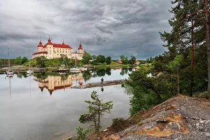 Built Space Prints: Lacko castle built on the water edge of the lake Vanern