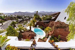 Lagomar house museum, Lanzarote, Canary Islands. Panoramic view from the terrace