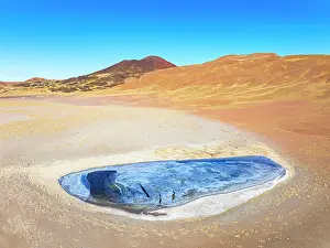 Salt Pond Prints: Lagoon at high altitude in the Puna de Atacama, Argentina