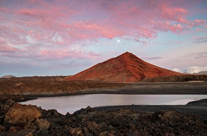 Volcanic Landscape Prints: The lagoon and volcanic landscape at Playa Montana Bermeja