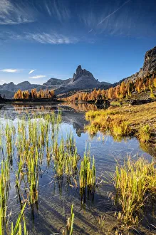 Lake Federa, Dolomites of Belluno, Italy, Becco di Mezzodi, Belluno, Italy, Trentino