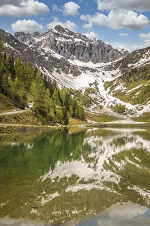 Mountain Lake Prints: Lake Klapfsee (1, 680 m) in Dorfertal valley, Obertilliach, East Tyrol, Tyrol, Austria