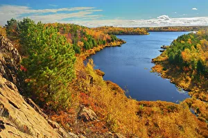 Sudbury Prints: Lake Laurentian viewed from the top of the red trail'. Sudbury, Ontario, Canada