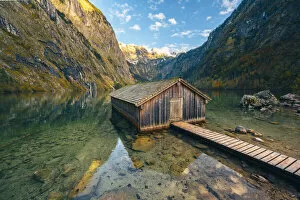 Images Dated 7th January 2021: Lake Obersee, Berchtesgaden National Park, Berchtesgadener Land, Bavaria, Germany