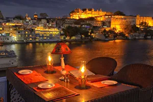 Deck Prints: Lake Pichola Hotel deck, Udaipur, Rajasthan, India, Asia