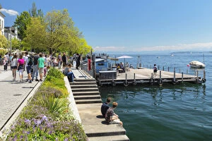 Images Dated 22nd July 2021: Lake promenade in spring, Uberlingen, Bodensee, Baden-Wurttemberg, Deutschland