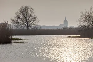 Evening Mood Prints: Lake Ribnitz and view of Ribnitz-Damgarten, Mecklenburg-Western Pomerania