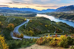 Non Valley Prints: Lake Santa Giustina at sunrise. Italy, Trentino Alto Adige, Trento district, Non Valley
