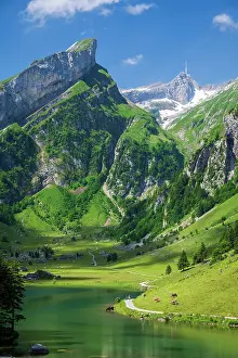 Wasserauen Prints: Lake Seealpsee, Alpstein, Schwende, Canton of Appenzell Innerrhoden, Switzerland