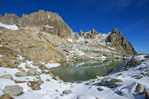 Kanton Uri Prints: Lake Sidelen with Sidelen mountain hut and Gr. Bielenhorn, Uri, Switzerland