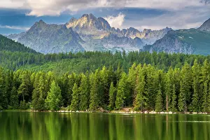 Slovakian Prints: Lake Strbske with High Tatra mountains behind, Strbske Pleso, Presov, Slovakia