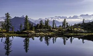 Valle Daosta Prints: Lake Vallette at sunrise, Mont Avic, Aosta province, Valle D Aosta, Italy, Europe