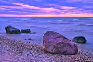 Lake Winnipeg at sunrise Hnausa Beach Provincial Park Manitoba, Canada