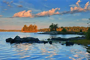 Lake of the Woods at sunrise Sioux Narrows Provincial Park, Ontario, Canada