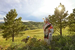 Images Dated 29th May 2013: Lakota Indian in the Black Hills, Western South Dakota, USA. MR