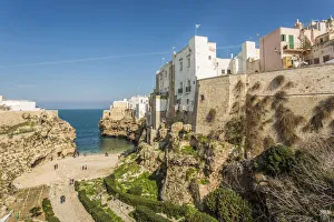 Bari Prints: Lama Monachile also called Cala Porto, Polignano a Mare, Bari province, Apulia region