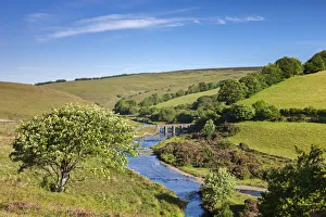 Landacre Bridge and the River Barle, Exmoor National Park, Somerset, England. Spring