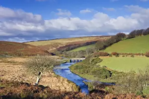 Landacre Bridge spanning the River Barle near Withypool, Exmoor National Park, Somerset