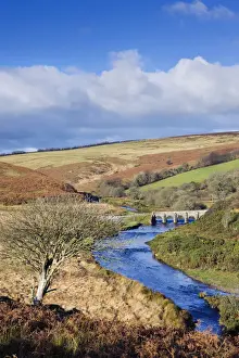 Landacre Bridge spanning the River Barle near Withypool, Exmoor National Park, Somerset