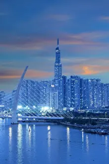 Tall Buildings Prints: Landmark 81 (tallest building in Vietnam) & Ba Son bridge