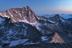 landscape of Adamello park from Venerocolo peak in Vallecamonica, Brescia province in Lombardy district, Italy