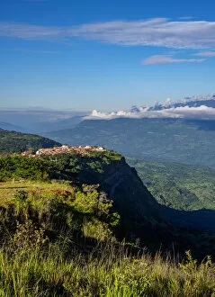 Images Dated 18th December 2018: Landscape with Barichara town, Santander Department, Colombia