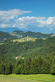Images Dated 9th August 2022: Landscape with the church of Saint Thomas (Sveti Tomaz) near Skofja Loka, Upper Carniola, Slovenia