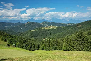 Images Dated 9th August 2022: Landscape with the church of Saint Thomas (Sveti Tomaz) near Skofja Loka, Upper Carniola, Slovenia