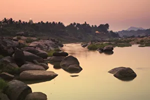 Karnataka Prints: Landscape around Hampi town, Karnataka, India