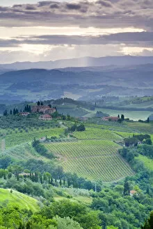 Aerials Gallery: Landscape, San Gimignano, Tuscany, Italy