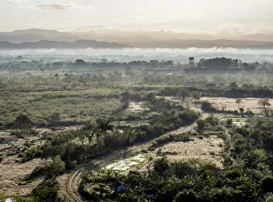 Trinidad Prints: Landscape of the Valley seen from Manaca Iznaga Tower, Valle de los Ingenios
