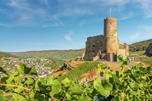 Wine Growing Region Prints: Landshut Castle ruins in the vineyards above Bernkastel-Kues