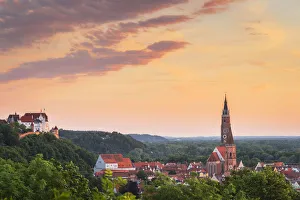 Landshut as seen from the Carossa-Ha-he Viewpoint, Lower Bavaria, Bavaria, Germany