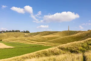 The Lansdowne Monument and Cherhill White Horse, Calne, Wiltshire, England, United Kingdom