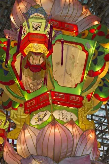 New Territories Prints: Lantern at Wishing Tree Festival at Chinese New Year, Tai Po, New Territories, Hong Kong