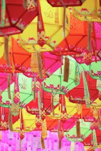 Religious Architecture Prints: Lanterns at Bongeunsa temple, Gangnam, Seoul, South Korea