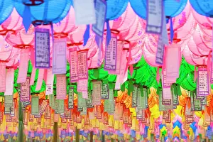 Religious Architecture Prints: Lanterns at Bulguksa Temple (UNESCO World Heritage Site), Gyeongju, South Korea