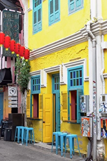 Chinatown Prints: Lanterns and colourful building, Chinatown, Kuala Lumpur, Selangor, Malaysia