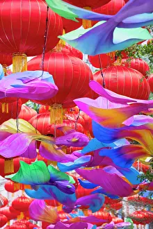 Hong Kong Prints: Lanterns on Lee Tung Avenue, Wan Chai, Hong Kong Island, Hong Kong
