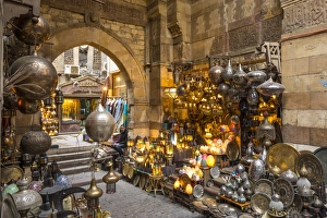 Images Dated 21st March 2017: Lanterns for sale in a shop in the Khan el-Khalili bazaar (Souk), Cairo, Egypt