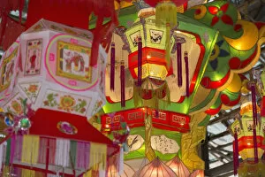 Images Dated 19th November 2015: Lanterns at Wishing Tree Festival at Chinese New Year, Tai Po, New Territories, Hong Kong