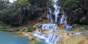 Images Dated 3rd January 2017: Laos, Luang Prabang (UNESCO Site), Tad Kouang Si Waterfalls