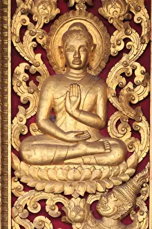 Images Dated 3rd January 2017: Laos, Luang Prabang (UNESCO Site), Temple Detail
