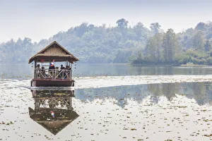 Laotian Prints: Laos, Sainyabuli, Elephant Conservation Center, the centers water shuttle on Nam