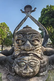 Images Dated 6th September 2018: Laos, Vientiane, Xieng Khuan Buddha Park, statues of religious figures