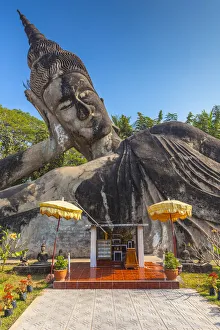 Images Dated 6th September 2018: Laos, Vientiane, Xieng Khuan Buddha Park, statues of religious figures