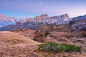 Autumn Season Collection: Lastoi de Formin at the blue hour, Cortina d Ampezzo, Veneto, Italy